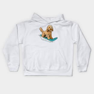 Feel Good Fashion: Snowboarding Labradoodle Kids Hoodie